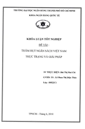 Luận văn thạc sĩ thâm hụt ngân sách việt nam thực trạng và giải pháp