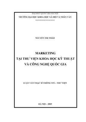 Luận văn thạc sĩ marketing tại thư viện khoa học kỹ thuật và công nghệ quốc gia