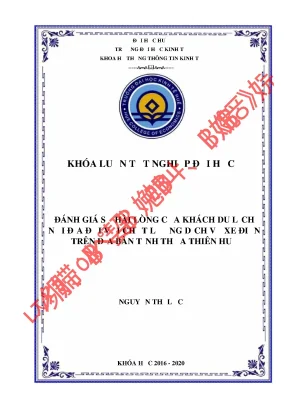 Luận văn tốt nghiệp đánh giá sự hài lòng của khách du lịch nội địa đối với chất lượng dịch vụ xe điện trên địa bàn tỉnh thừa thiên huế