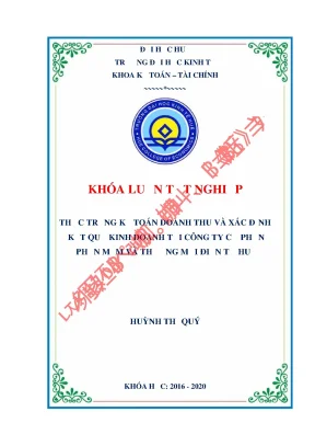 Luận văn tốt nghiệp thực trạng kế toán doanh thu và xác định kết quả kinh doanh tại công ty cổ phần phần mềm và thương mại điện tử huế