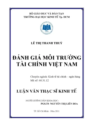 Luận văn thạc sĩ đánh giá môi trường tài chính việt nam