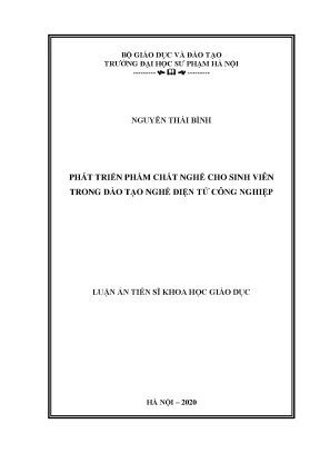 Luận án tiến sĩ phát triển phẩm chất nghề cho sinh viên trong đào tạo nghề điện tử công nghiệp