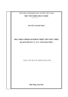 Luận văn thạc sĩ thực hiện chính sách phát triển viên chức trên địa bàn huyện cư jút tỉnh đắk nông