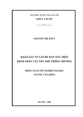 Luận án tiến sĩ khảo sát về vấn đề mất ngủ trên bệnh nhân vảy nến thể thông thường