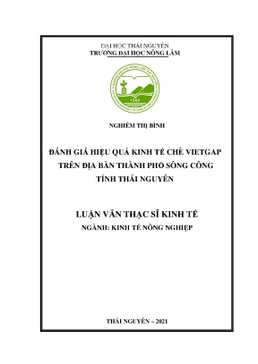 Luận văn tốt nghiệp đánh giá hiệu quả kinh tế chè vietgap trên địa bàn thành phố sông công tỉnh thái nguyên