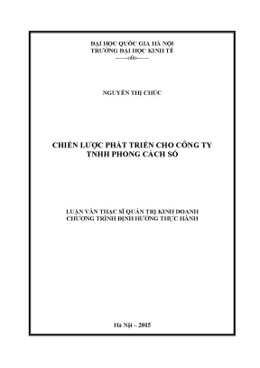 Luận văn thạc sĩ chiến lược phát triển cho công ty tnhh phong cách số