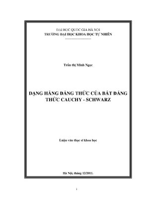 Luận văn thạc sĩ dạng hằng đẳng thức của bất đẳng thức cauchy schwarz