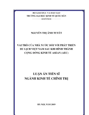 Luận án tiến sĩ vai trò của nhà nước đối với phát triển du lịch việt nam sau khi hình thành cộng đồng kinh tế asean aec
