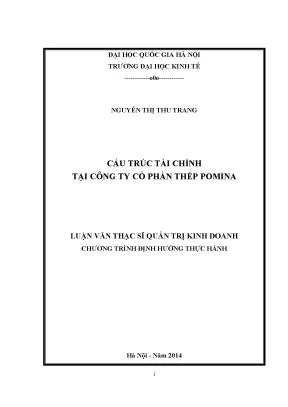 Luận văn thạc sĩ cấu trúc tài chính tại công ty cổ phần thép pomina