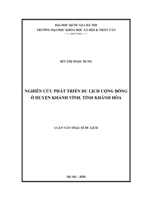Luận văn thạc sĩ nghiên cứu phát triển du lịch cộng đồng ở huyện khánh vĩnh tỉnh khánh hòa