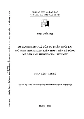 Luận án thạc sĩ kinh tế so sánh hiệu quả của sự phân phối lại mô men trong dầm liên hợp thép bê tông kể đến ảnh hưởng của liên kết