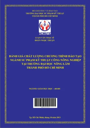 Luận văn thạc sĩ hcmute đánh giá chất lượng chương trình đào tạo chuyên ngành sư phạm kỹ thuật công nông nghiệp tại trường đại học nông lâm thành phố hồ chí minh