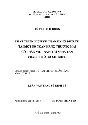 Luận văn thạc sĩ phát triển dịch vụ ngân hàng điện tử tại một số ngân hàng thương mại cổ phần việt nam trên địa bàn thành phố hồ chí minh