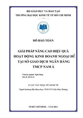 Luận văn thạc sĩ giải pháp nâng cao hiệu quả hoạt động kinh doanh ngoại hối tại sở giao dịch ngân hàng tmcp nam á luận văn thạc sĩ