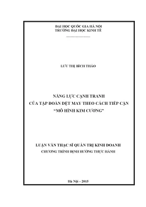 Luận văn thạc sĩ năng lực cạnh tranh của tập đoàn dệt may theo cách tiếp cận mô hình kim cương