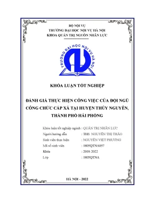 Luận văn tốt nghiệp đánh giá thực hiện công việc của đội ngũ công chức cấp xã tại huyện thủy nguyên thành phố hải phòng