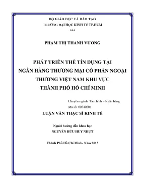 Luận văn thạc sĩ phát triển thẻ tín dụng tại ngân hàng tmcp ngoại thương việt nam khu vực tphcm