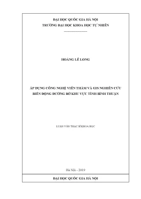 Luận văn thạc sĩ áp dụng công nghệ viễn thám và gis nghiên cứu biến động đường bờ khu vực tỉnh bình thuận