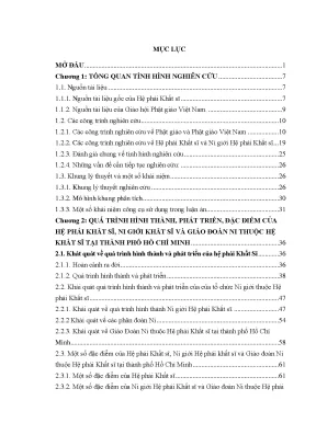 Luận án hoạt động của giáo đoàn ni thuộc hệ phái khất sĩ tại thành phố hồ chí minh