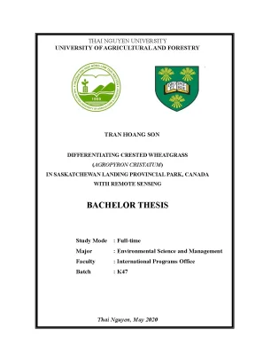 Luận văn tốt nghiệp differentiating crested wheatgrass agropyron cristatum in saskatchewan landing provincial park canada with remote sensing