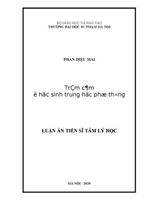 Luận án tiến sĩ trầm cảm ở học sinh trung học phổ thông