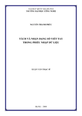Luận văn thạc sĩ tách và nhận dạng số viết tay trong phiếu nhập dữ liệu
