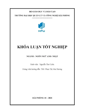 Luận văn tốt nghiệp a study on the use of body language in oral presentations by the english majors at hai phong university of management and technology
