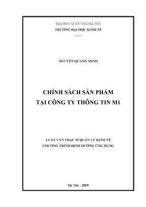 Luận văn thạc sĩ chính sách sản phẩm tại công ty thông tin m1