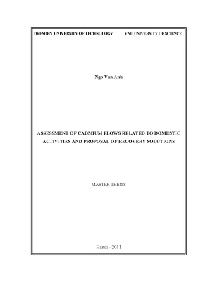 Luận văn thạc sĩ assessment of cadmium flows related to domestic activities and proposal of recovery solutions