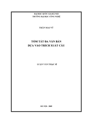 Luận văn thạc sĩ tóm tắt đa văn bản dựa vào trích xuất câu