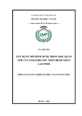 Luận văn tốt nghiệp xây dựng mô hình dược động học quần thể của ethambutol trên bệnh nhân lao phổi