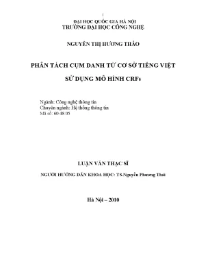 Luận văn thạc sĩ phân tách cụm danh từ cơ sở tiếng việt sử dụng mô hình crfs
