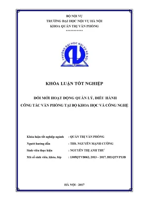 Luận văn tốt nghiệp đổi mới hoạt động quản lý điều hành công tác văn phòng tại bộ khoa học và công nghệ