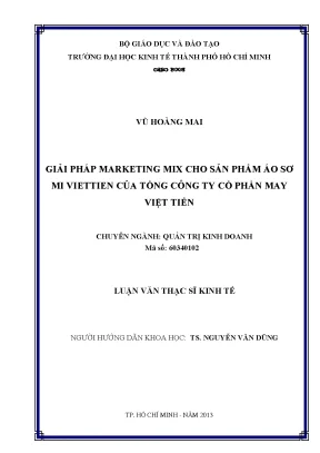 Luận văn thạc sĩ giải pháp marketing mix cho sản phẩm áo sơ mi viettien của tổng công ty cổ phần may việt tiến
