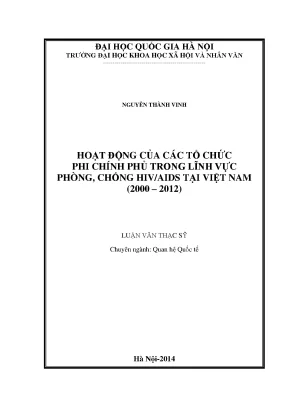 Luận văn thạc sĩ hoạt động của các tổ chức phi chính phủ trong lĩnh vực phòng chống hiv aids tại việt nam 2000 2012