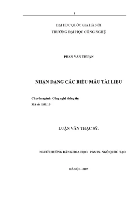 Luận văn thạc sĩ nhận dạng các biểu mẫu tài liệu