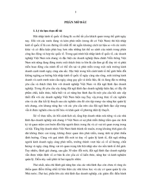 Luận án nghiên cứu năng lực lãnh đạo cấp trung tại các doanh nghiệp bưu chính viễn thông việt nam