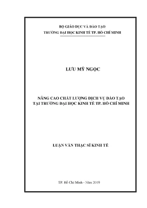 Luận văn thạc sĩ nâng cao chất lượng dịch vụ đào tạo tại trường đại học kinh tế tp hồ chí minh