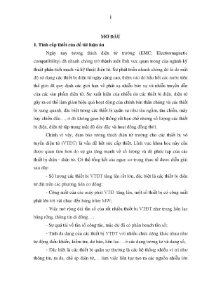Luận án nghiên cứu giải pháp đánh giá và đảm bảo tương thích điện từ trường cho các thiết bị vô tuyến điện tử