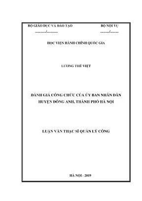 Luận văn thạc sĩ đánh giá công chức của ubnd huyện đông anh thành phố hà nội