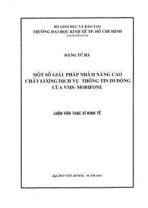Luận văn thạc sĩ một số giải pháp nâng cao chất lượng dịch vụ thông tin di động của cms mobifone luận văn thạc sĩ