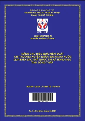 Luận văn thạc sĩ hcmute nâng cao hiệu quả kiểm soát chi thường xuyên ngân sách nhà nước qua kho bạc nhà nước thị xã hồng ngự tỉnh đồng tháp