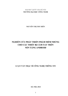 Luận văn thạc sĩ nghiên cứu phát triển phần mềm nhúng cho các thiết bị cầm tay trên nền tảng android
