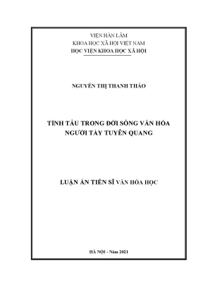 Luận án tiến sĩ tính tẩu trong đời sống văn hóa người tày tuyên quang