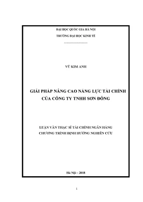 Luận văn thạc sĩ giải pháp nâng cao năng lực tài chính của công ty tnhh sơn đông
