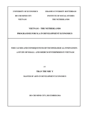 Luận văn thạc sĩ the causes and consequences of technological innovation a study of small and medium enterprises in vietnam