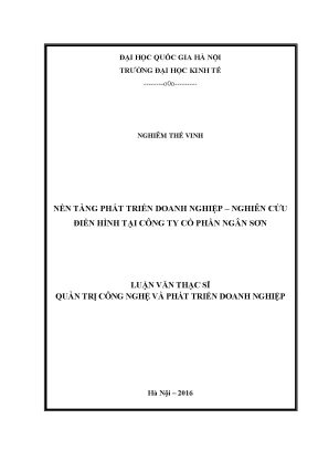 Luận văn thạc sĩ nền tảng phát triển doanh nghiệp nghiên cứu điển hình tại công ty cổ phần ngân sơn