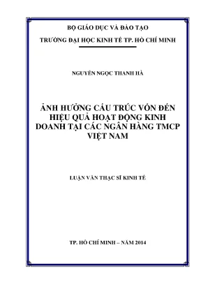 Luận văn thạc sĩ ảnh hưởng cấu trúc vốn đến hiệu quả hoạt động kinh doanh tại các ngân hàng tmcp việt nam
