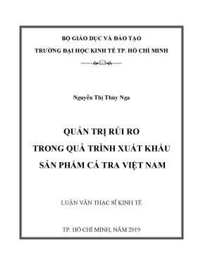 Luận văn thạc sĩ quản trị rủi ro trong hoạt động xuất khẩu sản phẩm cá tra việt nam