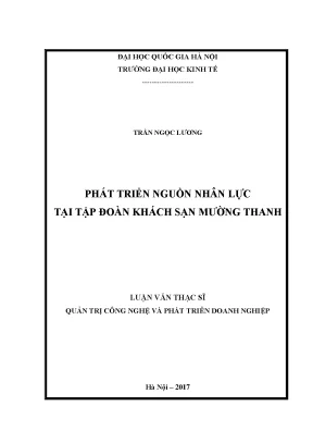 Luận văn thạc sĩ phát triển nguồn nhân lực tại tập đoàn khách sạn mường thanh